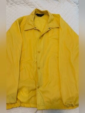 Vintage David Peyser Nylon Men's Yellow Lightweight Wind Jacket - Size XL